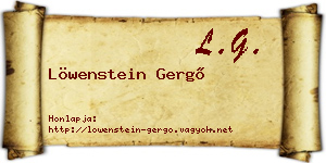 Löwenstein Gergő névjegykártya